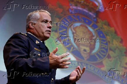 RCMP Commissioner Duheme takes part in a press conference in Ottawa