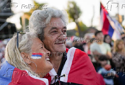 Uruguay's centre-left presidential candidate Yamandu Orsi holds his closing campaign rally, in Las Piedras