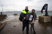 People vote in Ireland's general election, on the island of Gola