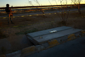 Authorities guard an illegal tunnel that crosses the border between Mexico and the United States