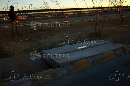 Authorities guard an illegal tunnel that crosses the border between Mexico and the United States