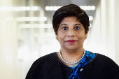 ICC Deputy Prosecutor, Nazhat Shameem Khan poses before an interview with Reuters in The Hague