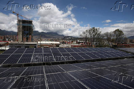 Solar panels installed at the Electricity, Electronics and Telecommunications Center, South Complex of the Capital District Regional in Bogota