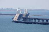 FILE PHOTO: Crimea bridge damaged following alleged attack