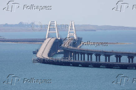 FILE PHOTO: Crimea bridge damaged following alleged attack