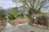 Carretera inundada en Jvea