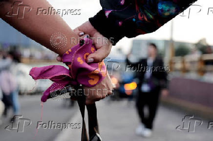 Protest to mark the International Day for the Elimination of Violence Against Women, in Quito