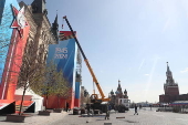 Preparation for Victory Day celebrations on the Red Square in Moscow