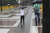 Forte chuva no Viaduto Santa Ifignia em SP