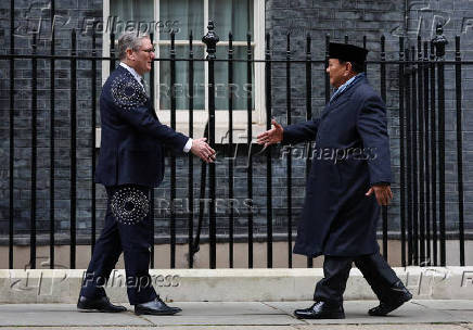 Indonesia's President Subianto meets British PM Starmer, in London