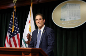 Members of Jose and Kitty Menendez?s family meet with District Attorney Hochman to press for the resentencing of Erik and Lyle Menendez's first-degree murder convictions, in Los Angeles