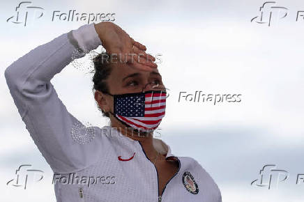 FILE PHOTO: Surfing - Women's Shortboard - Medal Ceremony