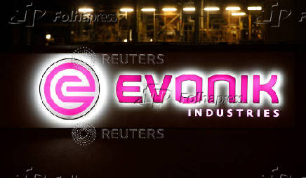 FILE PHOTO: The logo of German specialty chemical company Evonik Industries AG is pictured at their plant in Bitterfeld