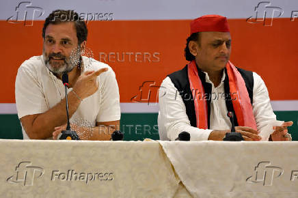 Joint press conference by Rahul Gandhi and Akhilesh Yadav in Ghaziabad