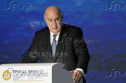 FILE PHOTO: Algerian President Tebboune attends St Petersburg International Economic Forum