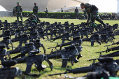 Security preparation before the inauguration of President-elect Prabowo Subianto and Vice President-elect Gibran Rakabuming Raka at the National Monument (Monas) in Jakarta