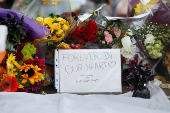 Messages are placed at the bandstand in West Park to remember former One Direction singer Liam Payne, in Wolverhampton