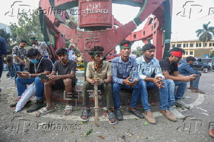 Protest against Awami League party on Noor Hossain Day in Bangladesh