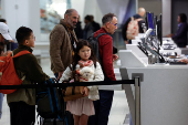 The day before Thanksgiving travel at LaGuardia Airport in the Queens borough of New York City