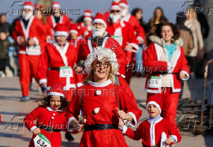 The annual Santa race competition in Skopje