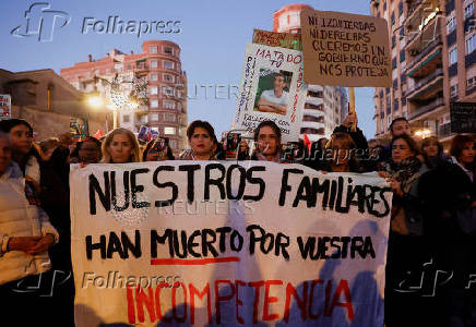 Protesters in Valencia call for regional leader Mazon to resign, in Valencia