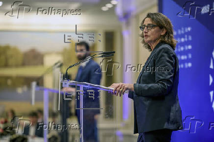 La vicepresidenta ejecutiva de la Comisin Europea para una Transicin Limpia, Teresa Ribera, asiste al Foro Nueva Economa en Bruselas