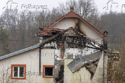 Nursing home that caught fire in village Barajevo outside Belgrade