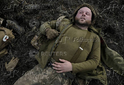 Ukrainian servicemen attend a training near the town of Siversk