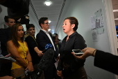 Australian Communications Minister Michelle Rowland during a doorstop interview