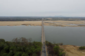 Vista area da seca em Roraima, Boa Vista 