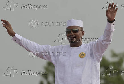 Chad's interim President Deby attends his  presidential campaign rally in Moundou