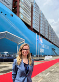 Launch of A.P. Moller-Maersk's latest dual-fuelled methanol container vessel 