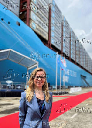 Launch of A.P. Moller-Maersk's latest dual-fuelled methanol container vessel 