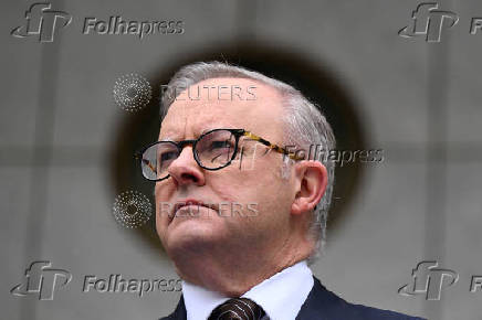 Australian Prime Minister Anthony Albanese speaks to the media during a press conference at Parliament House in Canberra