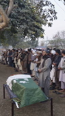 Funeral of a police officer who was killed by suspected militants in Dera Ismail Khan