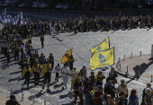 Ukrainians take part in procession for the 'Day of Defenders of Ukraine' in Kyiv