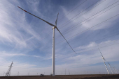 A general view of a Taiyuan New Energy Co wind farm, during an organised media tour, in Jiuquan