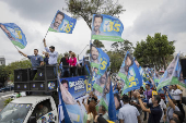 O prefeito e candidato Ricardo Nunes (MDB), faz carreata em SP