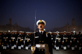 Indian soldiers march during a rehearsal for the upcoming Republic Day parade in New Delhi