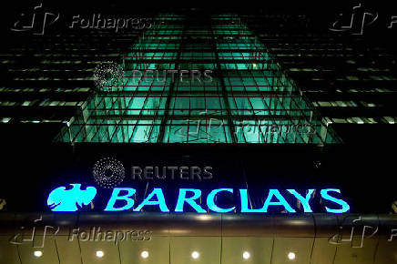 FILE PHOTO: The Barclays headquarters building is seen in the Canary Wharf business district of London