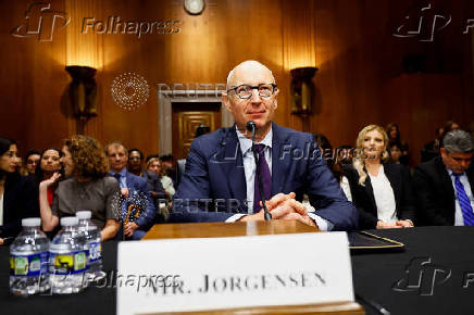 Novo Nordisk CEO Lars Jorgensen testifies in U.S. Senate hearing on high cost of weight loss drugs, in Washington