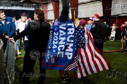 Republican U.S. vice presidential nominee Senator JD Vance rallies in Newtown