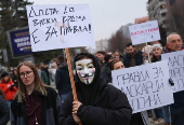 Protest honouring Frosina Kulakova, a young woman killed by a drunk driver in Skopje