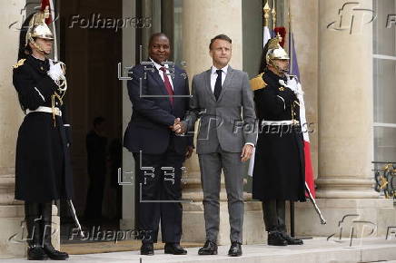 French President Macron receives Central African Republic president Touadera in Paris