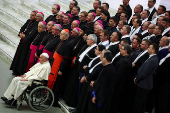 Pope Francis meets with pilgrims from Hungary at the Vatican