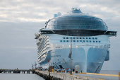 FILE PHOTO: Royal Caribbean's Icon of the Seas, the largest cruise ship in the world, is docked in Mahahual