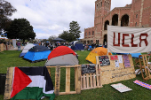 Students protest in support of Palestinians, at UCLA in Los Angeles