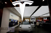 FILE PHOTO: Tesla showroom in Beijing