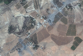 A satellite view of buildings in Chouaghir, Baalbek-Hermel Governorate