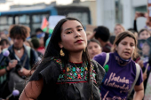 Protest to mark the International Day for the Elimination of Violence Against Women, in Quito